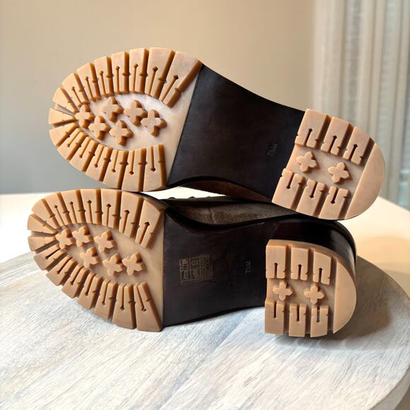 Tory Burch Miller Brown Suede Leather Lug Sole Boots Combat Boots US Size 7.5 - Picture 10 of 12